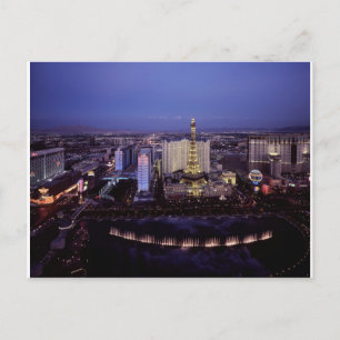 Las Vegas Strip Aerial View Casino Gambling City Postcard