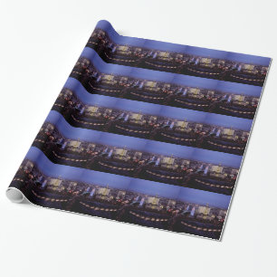 Las Vegas Strip Aerial View Casino Gambling City Wrapping Paper