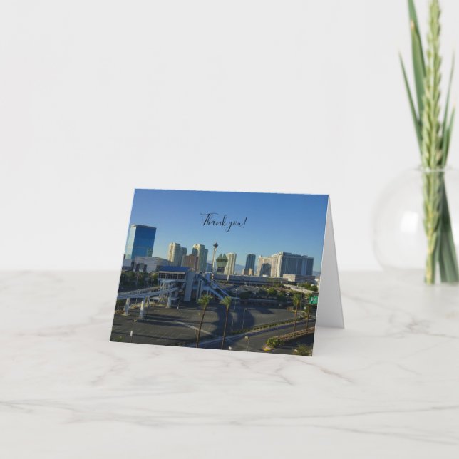 Las Vegas Strip Ahead Thank You Card (Front)