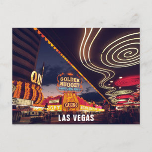 Las Vegas Strip at Night Casino Neon Lights Postcard