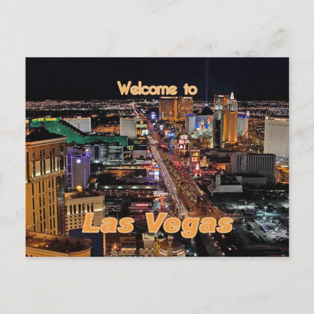 Las Vegas Strip at Night Postcard (Front)