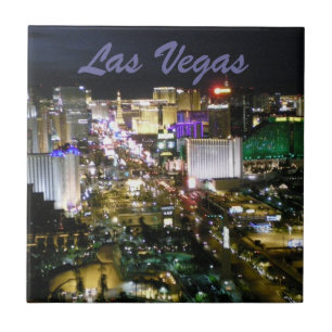 Las Vegas Strip Casino View at Night Tile