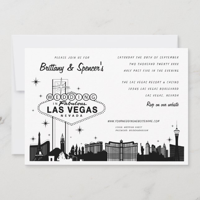 Las Vegas Strip | Las Vegas Wedding Invitation (Front)