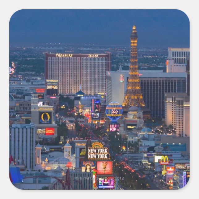 Las Vegas Strip Square Sticker (Front)