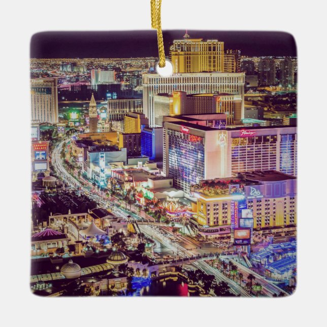Las Vegas strip stylised Ceramic Ornament (Front)