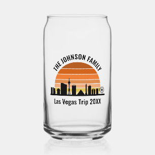 Las Vegas Strip Sunset Custom Vacation Can Glass