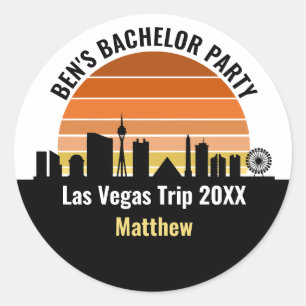 Las Vegas Strip Sunset Custom Vacation Classic Round Sticker