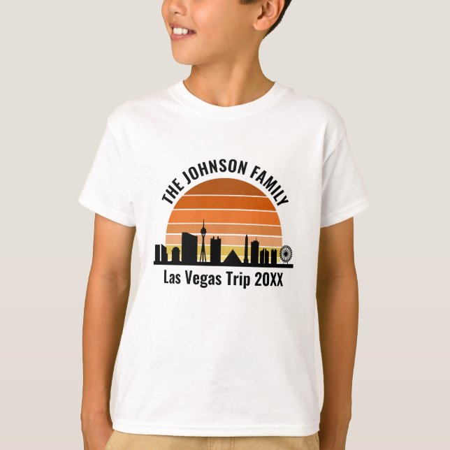 Las Vegas Strip Sunset Custom Vacation Kids T-Shirt (Front)