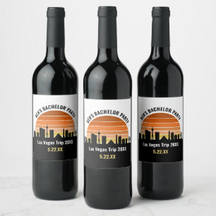 Las Vegas Strip Sunset Custom Vacation Wine Label