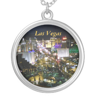 Las Vegas Strip View Silver Plated Necklace