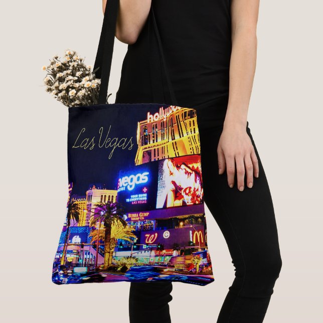 Las Vegas Strip Women's Tank Top Tote Bag (Close Up)