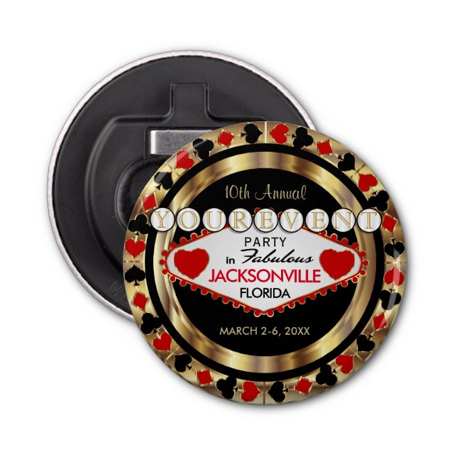 Las Vegas Style Novelty Design - DIY City & State Bottle Opener (Front)