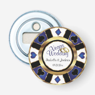 Las Vegas Styled Wedding - Gold, White & Blue Bottle Opener