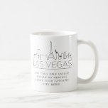 Las Vegas Stylized Skyline | Custom Slogan Coffee Mug<br><div class="desc">A unique coffee mug representing the beautiful city of Las Vegas, Nevada. This mug features a stylized illustration of the city's unique skyline with its name underneath. Underneath the city name is a spot for your unique slogan or statement about your favorite city. You can utilize the customization function to...</div>