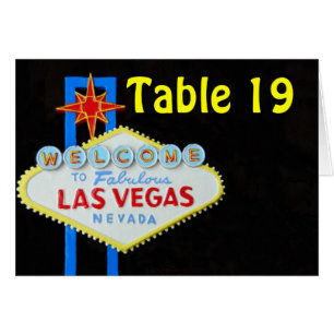 Las Vegas Table Number Assigned Seating tent cards
