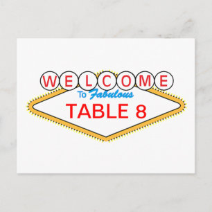 Las Vegas Table Number Postcard