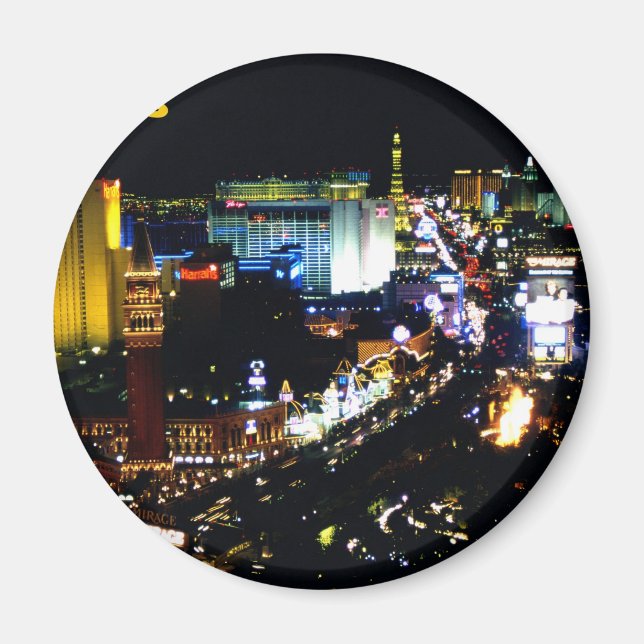 Las Vegas The Strip at night Magnet (Front)