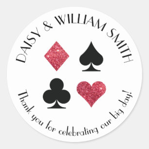 Las Vegas Theme Custom Text Sticker in Red Black