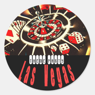 Las Vegas Theme party Classic Round Sticker