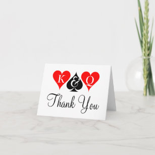 Las Vegas theme wedding thank you cards for guests
