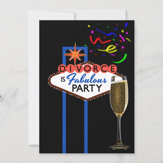 Las Vegas themed Divorce Party Invitation (Front)