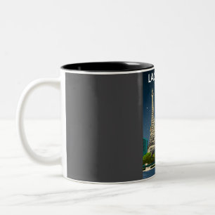 Las Vegas United States Vintage Minimal Retro Trav Two-Tone Coffee Mug