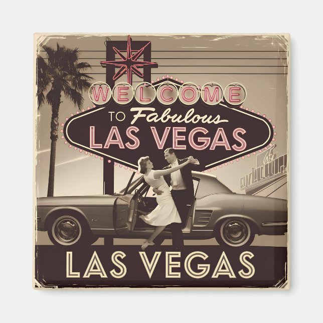 Las Vegas USA vintage Magnet (Front)