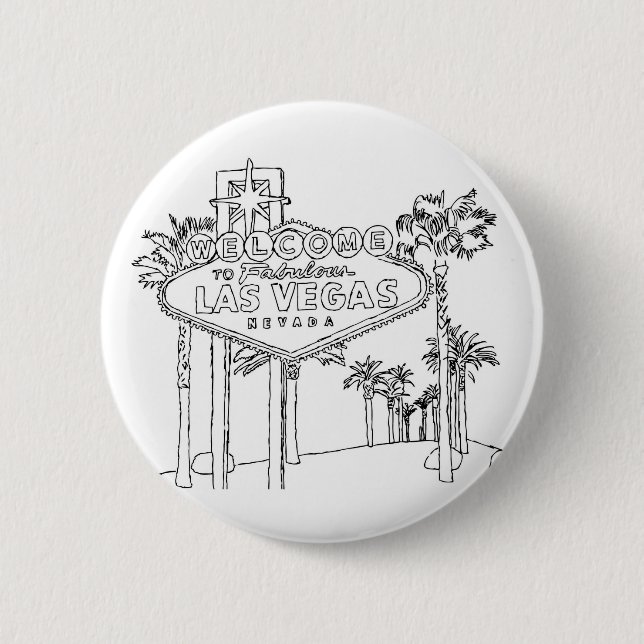 Las Vegas Vacation Drawing Vacation Art Travelling 6 Cm Round Badge (Front)