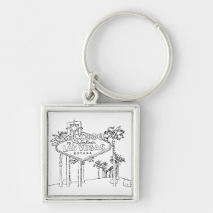 Las Vegas Vacation Drawing Vacation Art Travelling Key Ring