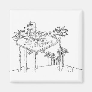 Las Vegas Vacation Drawing Vacation Art Travelling Magnet