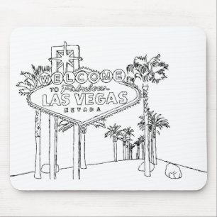 Las Vegas Vacation Drawing Vacation Art Travelling Mouse Mat