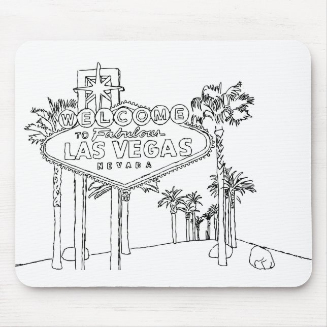 Las Vegas Vacation Drawing Vacation Art Travelling Mouse Mat (Front)