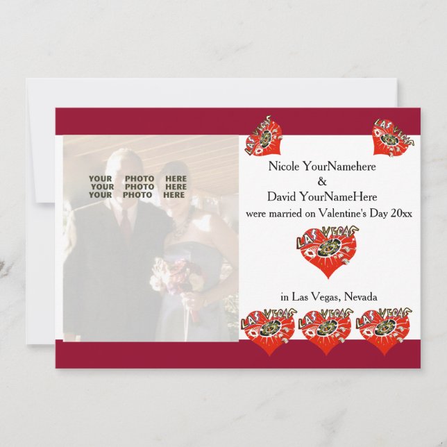 Las Vegas Valentine Wedding Announcement (Front)