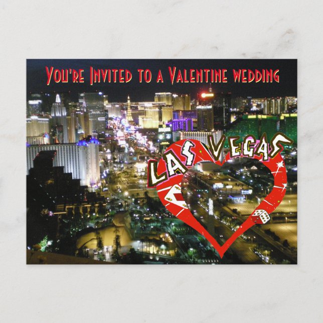 Las Vegas Valentine Wedding Photo Announcement (Front)