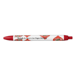 Las Vegas Valentine's Day Wedding red heart Ink Pen