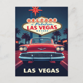 Las Vegas Vintage Car Enthusiast Postcard