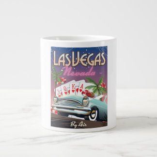 Las Vegas vintage style vacation poster Large Coffee Mug