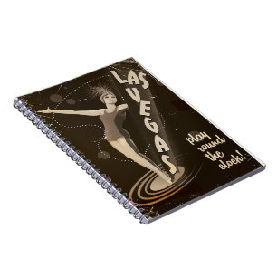 Las Vegas vintage travel poster Notebook