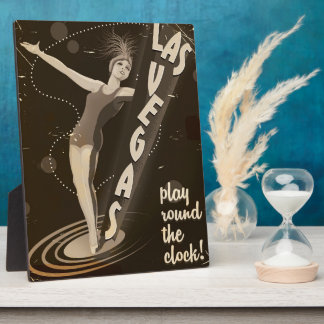 Las Vegas vintage travel poster Plaque