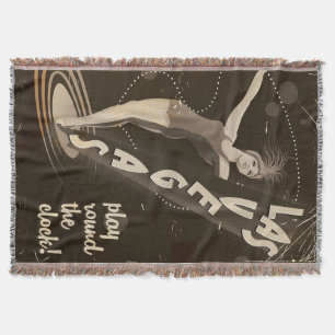 Las Vegas vintage travel poster Throw Blanket