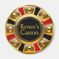 Las Vegas VIP Black Gold Red Casino Chip Favour