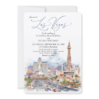 Las Vegas Watercolor Details Wedding Invitation