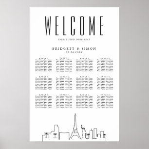 Las Vegas Wedding   12 Table Seating Chart 