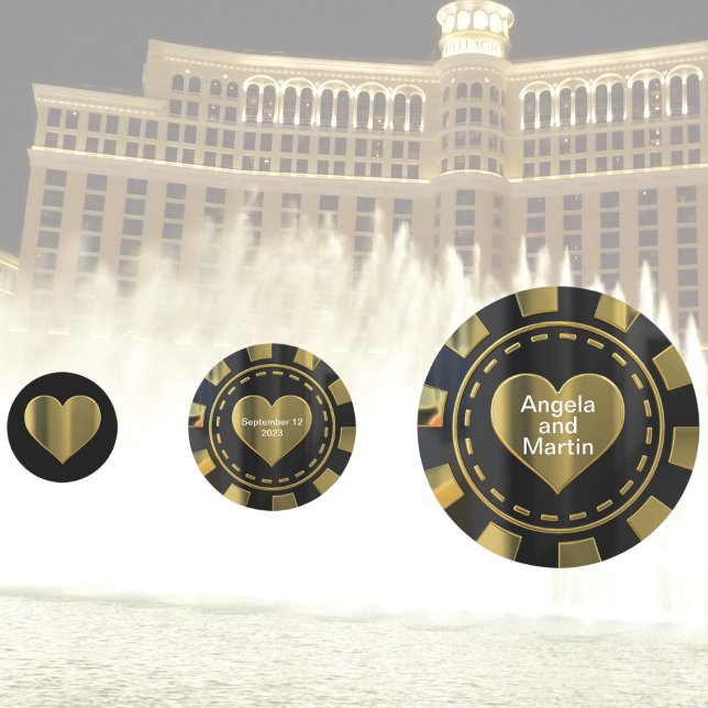 Las Vegas Wedding Anniversary Heart Casino Chip  Confetti (Creator Uploaded)