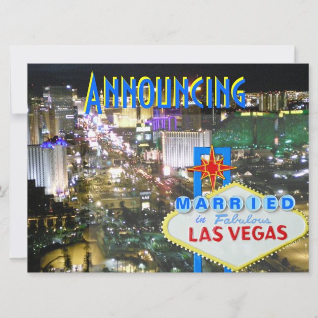 Las Vegas Wedding Announce and Reception Invite (Front)