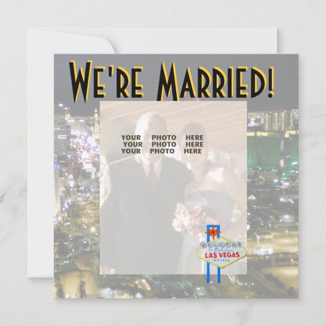 Las Vegas Wedding Announcement Photo Card (Front)