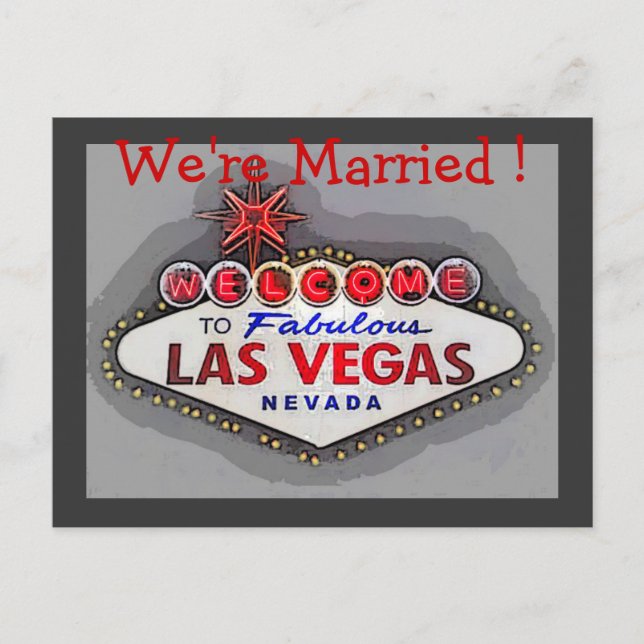 Las Vegas Wedding Announcement Postcard (Front)