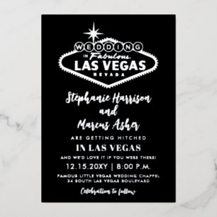 Las Vegas Wedding  Black Silver Info on Back Foil