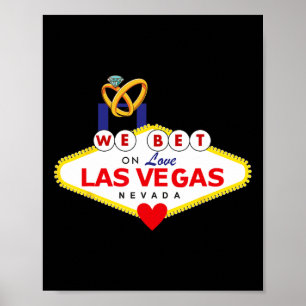 Las Vegas Wedding Bride Groom Matching Shower Hone Poster