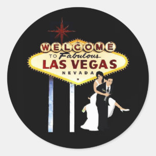 Las Vegas Wedding Bride & Groom Sticker